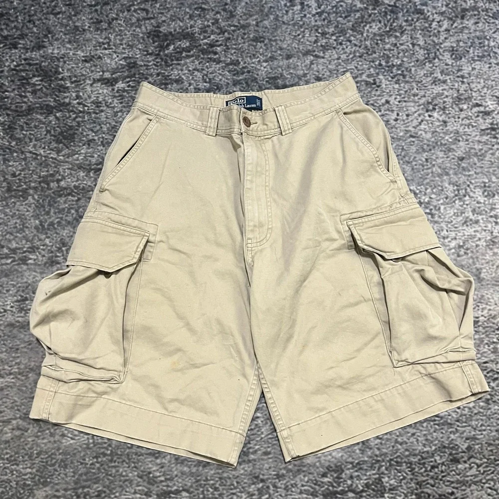 Polo Ralph Lauren Cargo Shorts Mens 31 Beige Utility Tactical Hiking Preppy